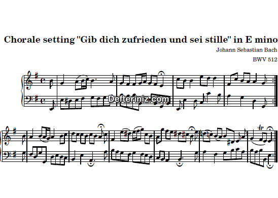 Bach BWV 512, PDF Piyano Nota | Em, Mi Minör