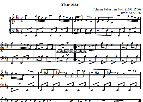 Bach BWV 126, PDF Piyano Nota | Musette, D, Re Majör