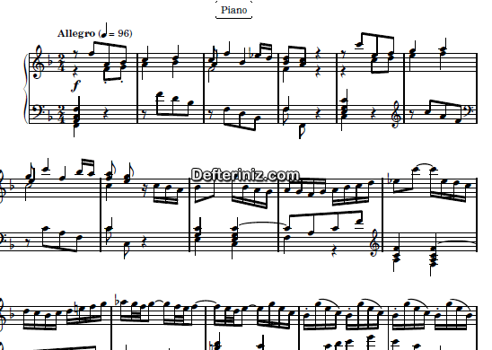 Bach BWV 971, PDF Piyano Nota | Italian Concerto, F, Fa Majör