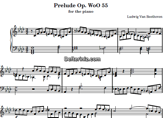 Beethoven Opus: 55, PDF Piyano Nota | Prelude, Fm, Fa Minör