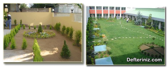 Okul bahçelerinin düzenlenmesi.