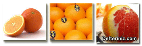Derimi yapılmış değişik portakal meyveleri.