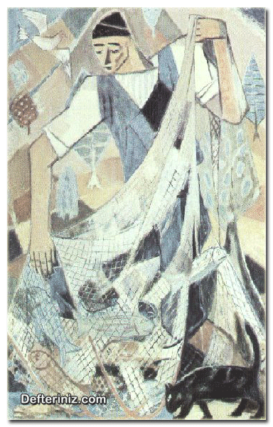Cevat Dereli, Balık Tutan Adam, Tuval/ Yağlı boya, 89x115 cm İstanbul Resim ve Heykel Müzesi.