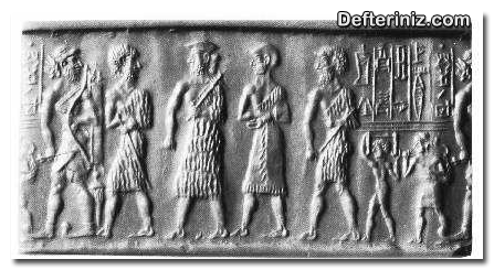 Akkad sanatından bir örnek. Rölyef MÖ 2300.