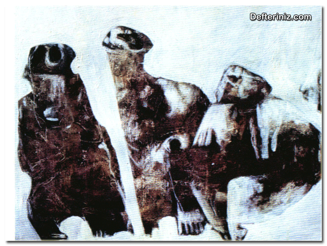 Tangül Akakıncı, Kompozisyon 1996, tuval / yağlı boya 50x60 cm.