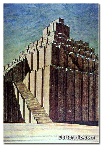 Eski ve Yeni Babil sanatından bir örnek. Zigurat (Babil).