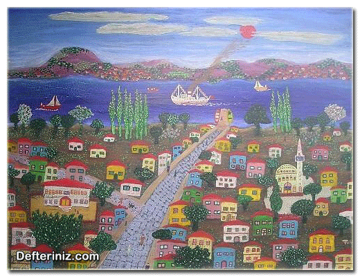 Fahir Aksoy, Boğaz Manzarası, tuval / yağlı boya 1975, 65x90 cm.