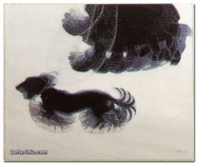 Dinamizm - hareket (fütürizm) sanat akımından bir örnek daha. Giacomo Balla (Tasmalı Köpek).