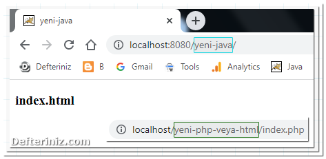 Xampp localhost javascript, html ve php adresleri - 10
